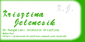 krisztina jelencsik business card